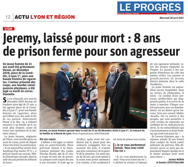 Le PROGRÈS et l'affaire Jérémy - Avocat Lyon 6